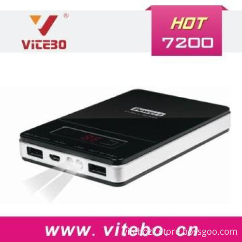 7200mAh Dual USB Mobile Power as Gift for cell phone and tablet PC